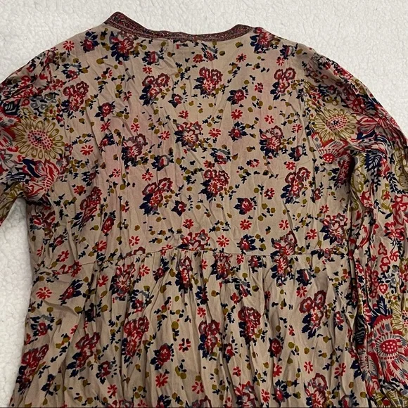 Lucky Brand Floral Print Western Boho Prairie Button up Blouse Size Small - Picture 5 of 7